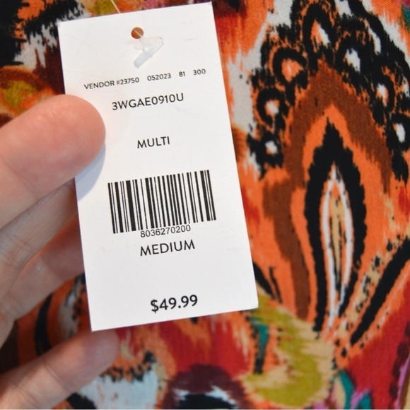 The Buckle Willow & Root Wrap Tie Mini Dress, Multi Bold Colors - Medium - Picture 10 of 12